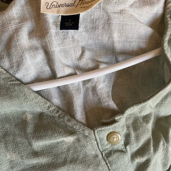 Universal Thread Sage Green Button-Up Baby Doll Dress - Picture 4 of 5